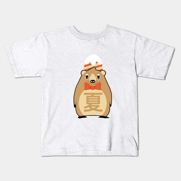 Brown Bear Kids T-Shirt by hyodesign